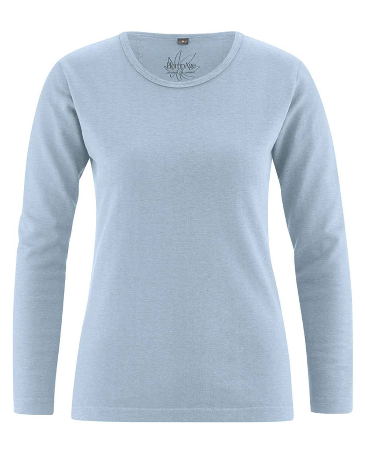 Hempage Damen Langarm Basic Shirt Hanf Bio Baumwolle