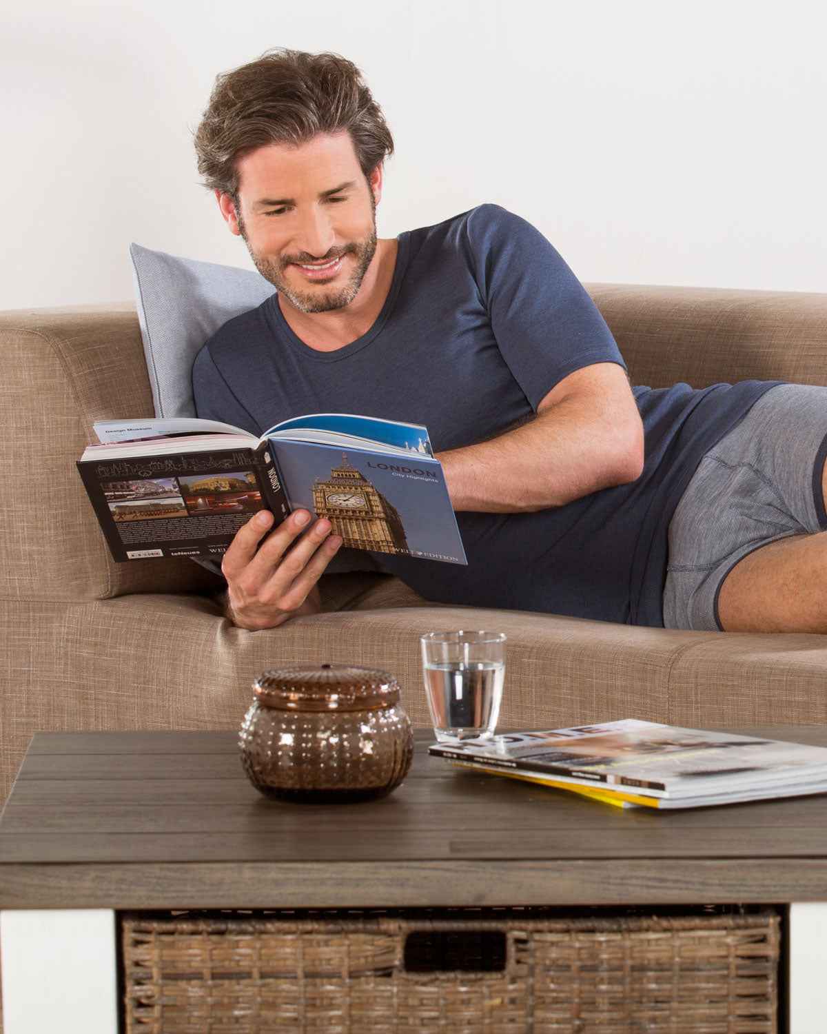 Herren Kurzarm Unterhemd Bio-Wolle Seide