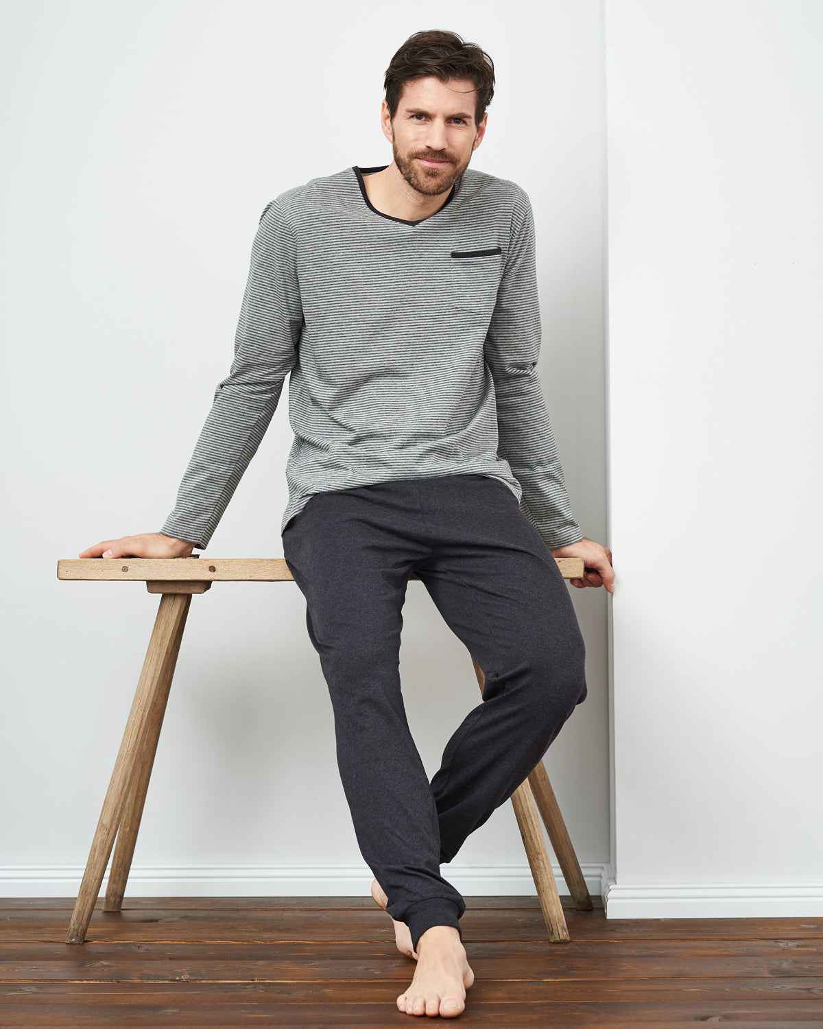 Living Crafts Herren Schlafanzug Bio Baumwolle