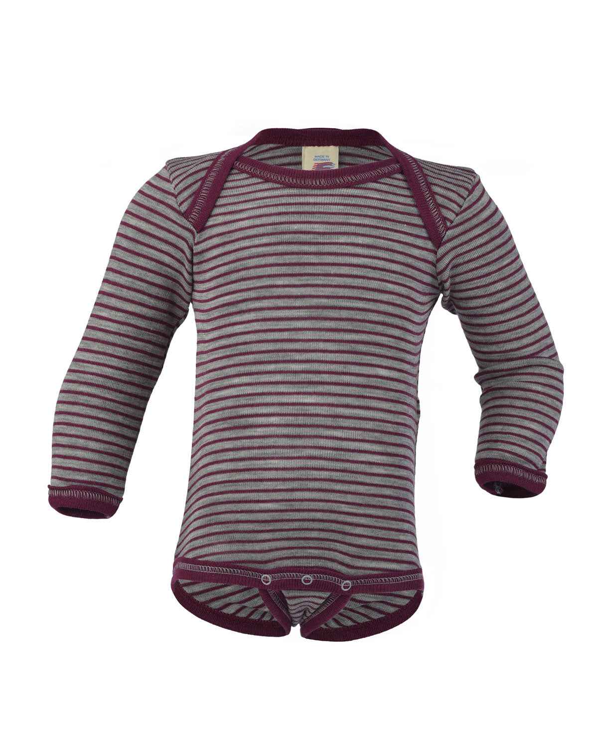 Engel Natur Baby-Body Langarm Schlupfkragen Wolle Seide