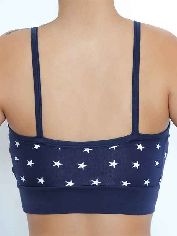 Albero Natur Bustier Bio Baumwolle Elasthan mit weißen Sternen