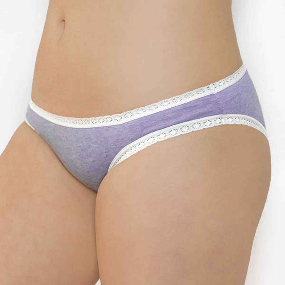 Albero Natur Damen Slip mit Spitze Bio Baumwolle Elasthan