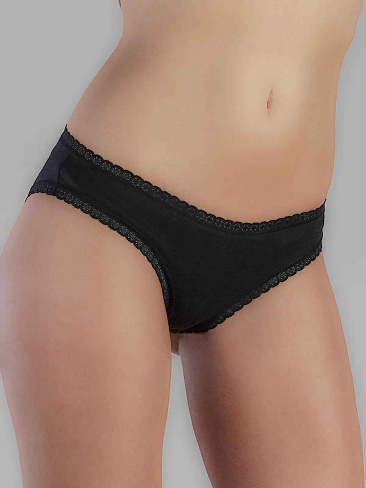 Albero Natur Damen Slip mit Spitze Bio Baumwolle Elasthan