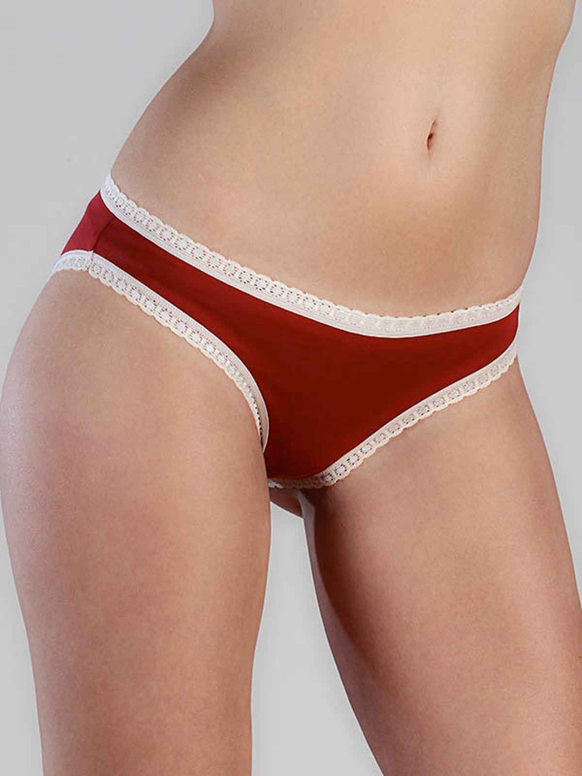 Albero Natur Damen Slip mit Spitze Bio Baumwolle Elasthan