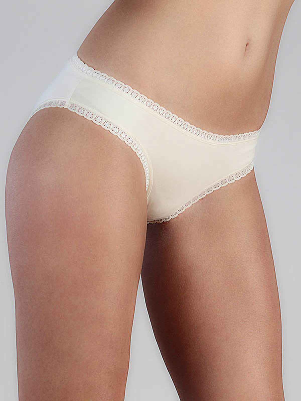 Albero Natur Damen Slip mit Spitze Bio Baumwolle Elasthan
