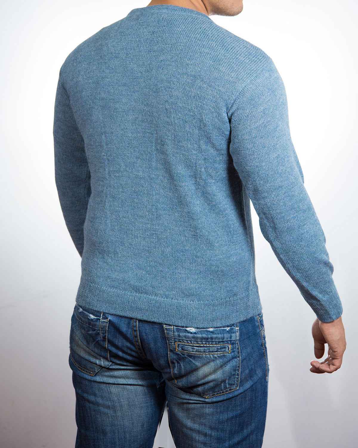 Chompas Herren Pullover V-Ausschnitt reiner Alpaka Wolle
