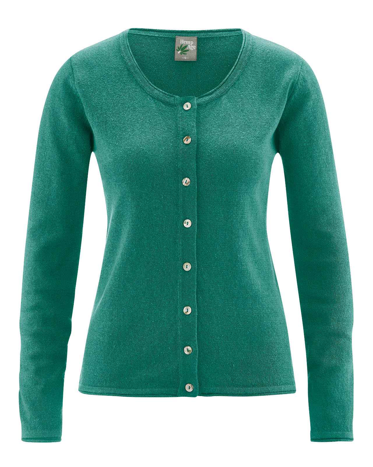 Hempage Damen Cardigan Hanf Bio Baumwolle recycelt