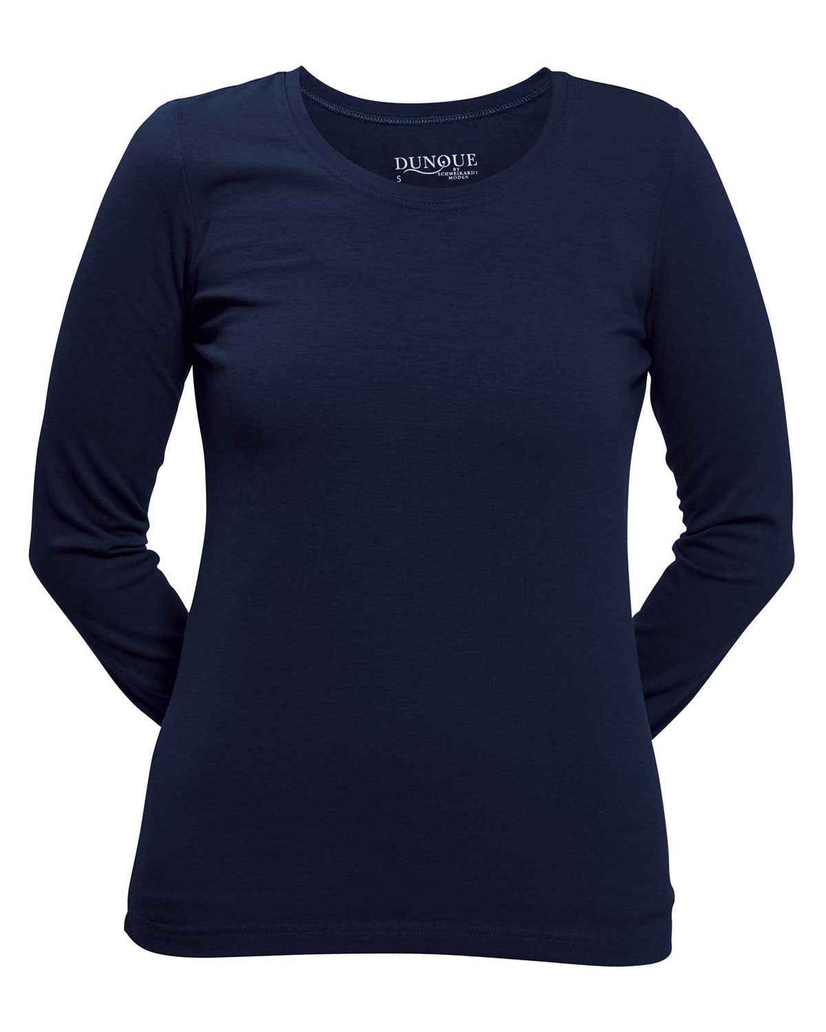 Dunque Damen Shirt Langarm Bio Baumwolle Elasthan