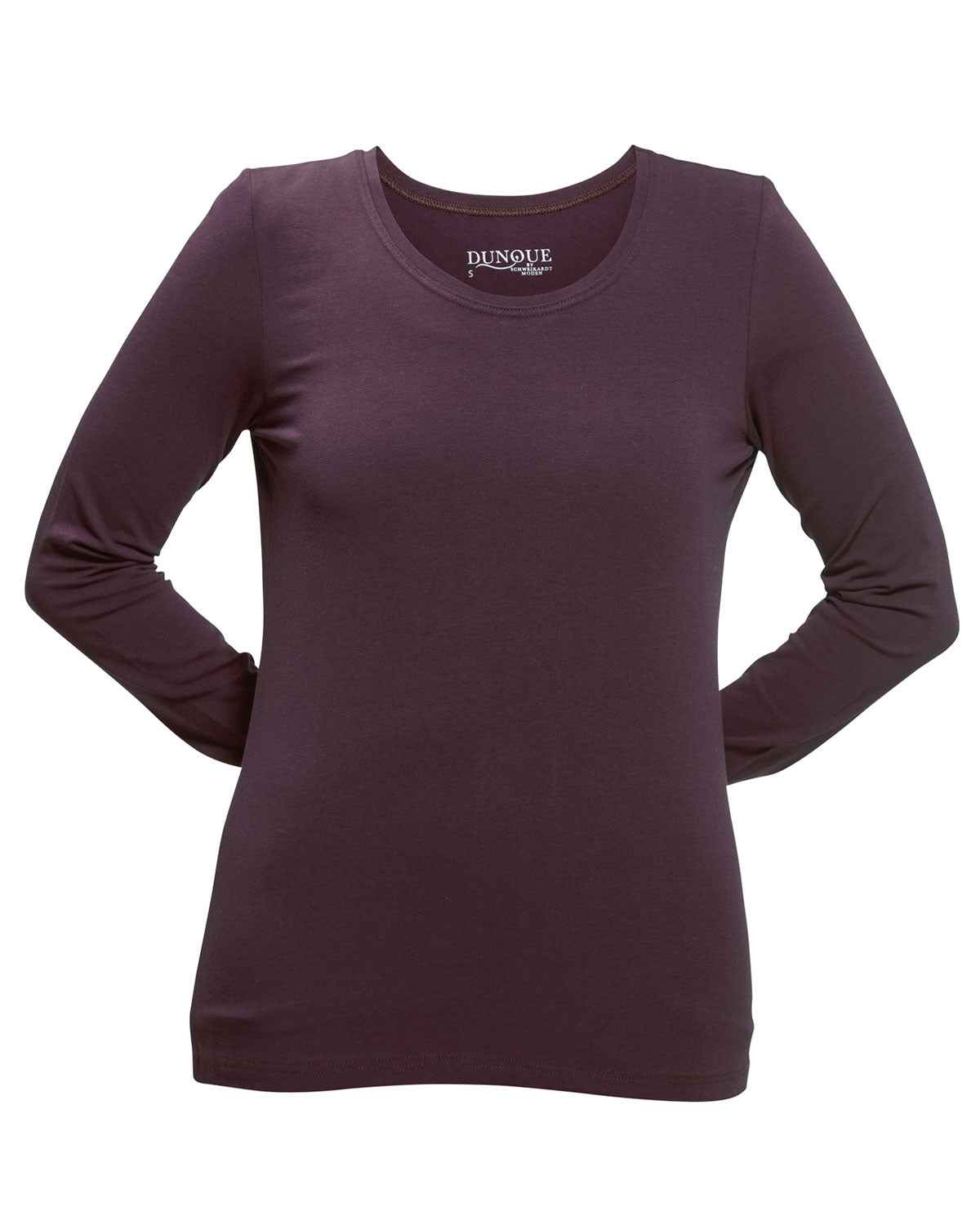 Dunque Damen Shirt Langarm Bio Baumwolle Elasthan