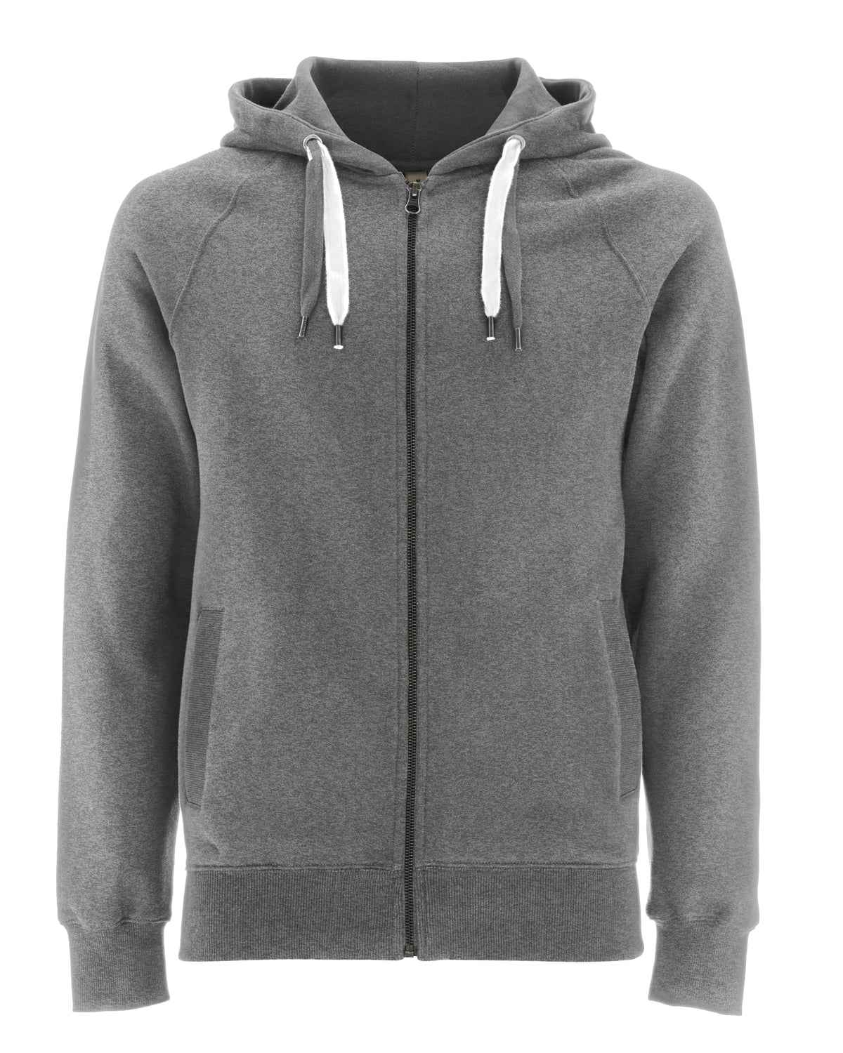 Unisex Zip-UP Hoody Jacke Raglanärmel Bio Baumwolle