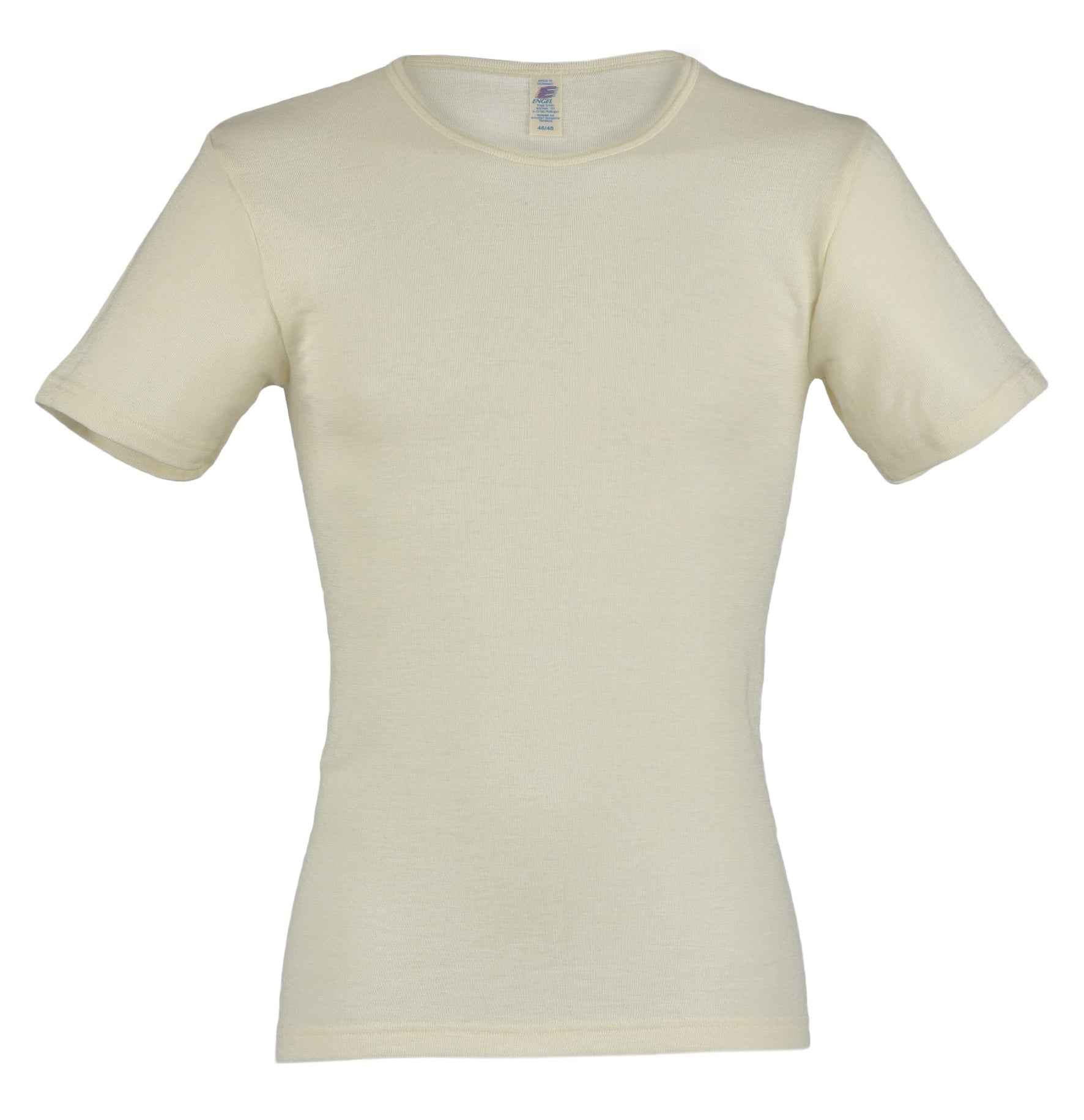 Engel Natur Herren Shirt Kurzarm Wolle Seide