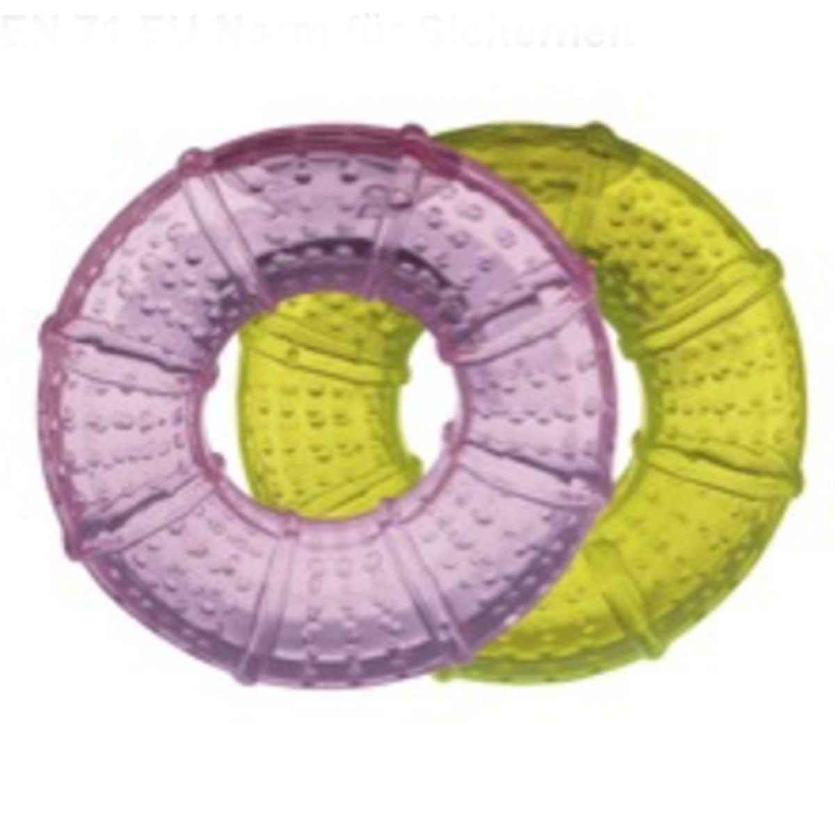 GOLDI Zahnungshilfe 2 Beißringe Farbe gelb/rosa