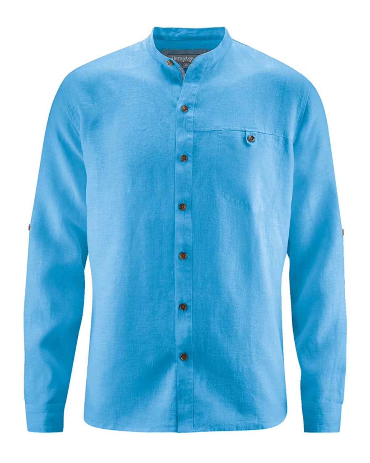 Hempage Herren Shirt Stehkragenhemd Hanf