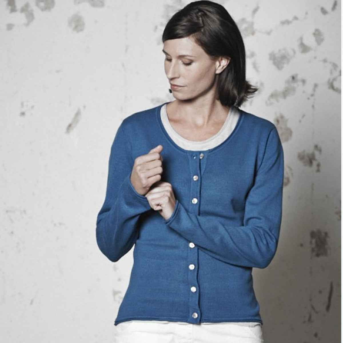 Hempage Damen Cardigan Hanf Bio Baumwolle recycelt