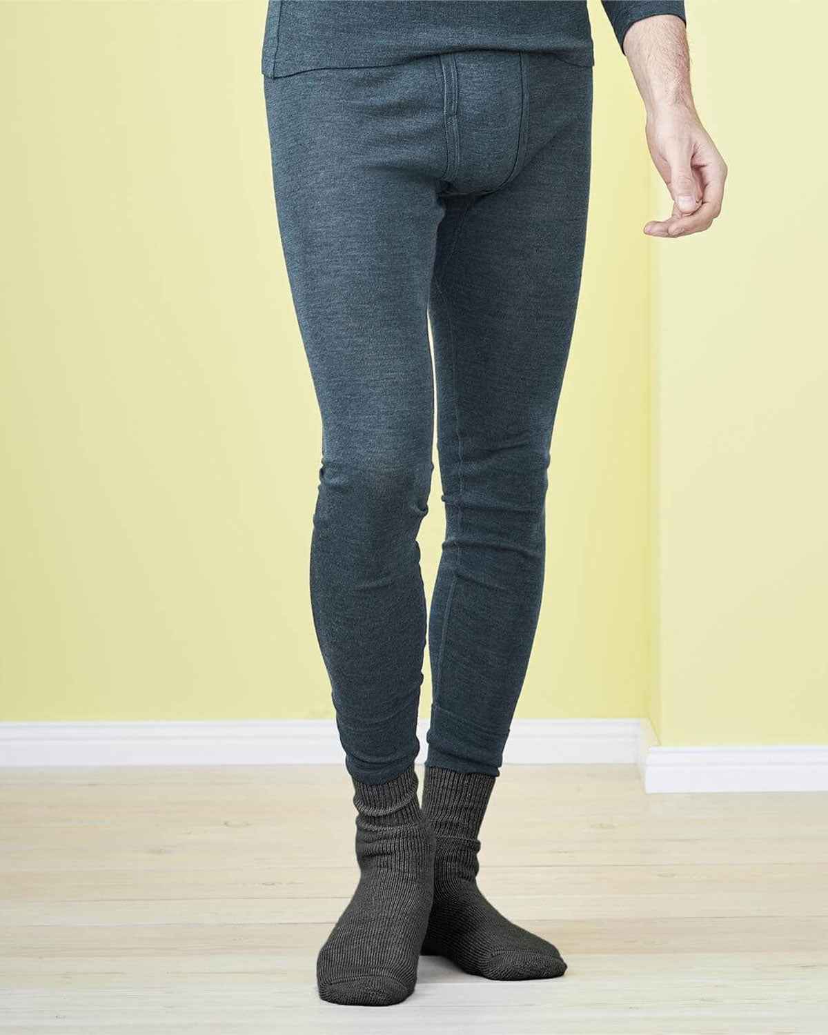 Living Crafts Herren Unterhose Lang Wolle Seide