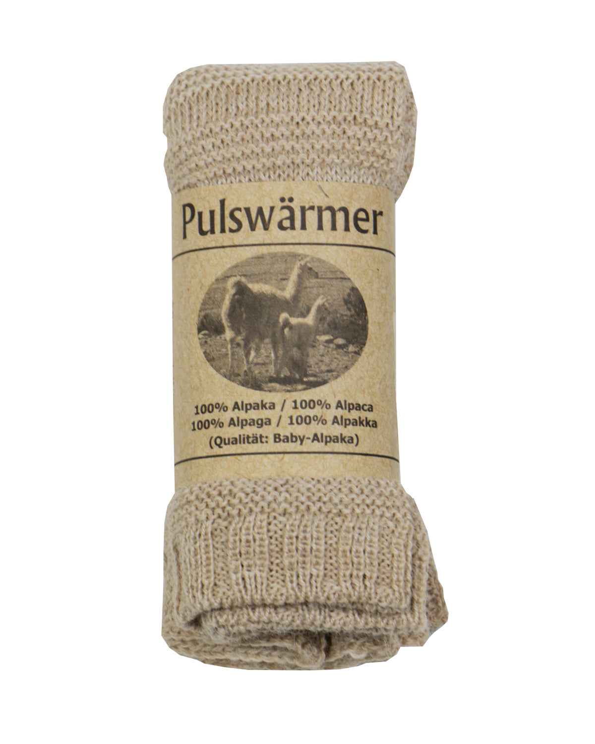 Strick-Pulswärmer Alpaka mit Daumenloch