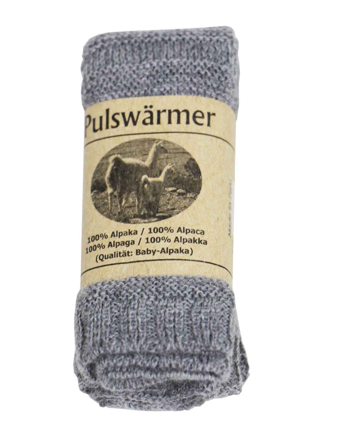 Strick-Pulswärmer Alpaka mit Daumenloch