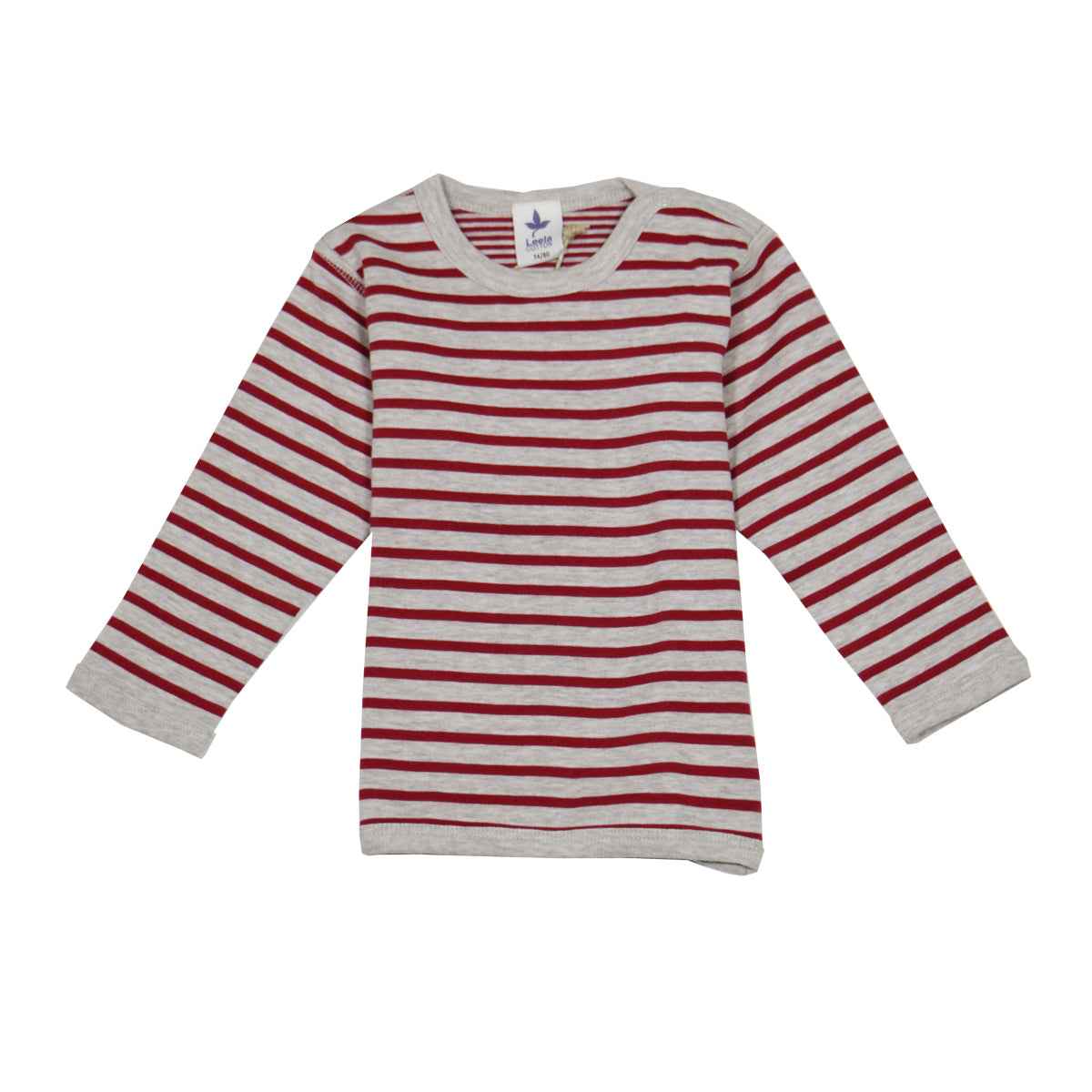 Kinder Wendelangarmshirt Baumwolle (Bio), ziegelrot-beige melange