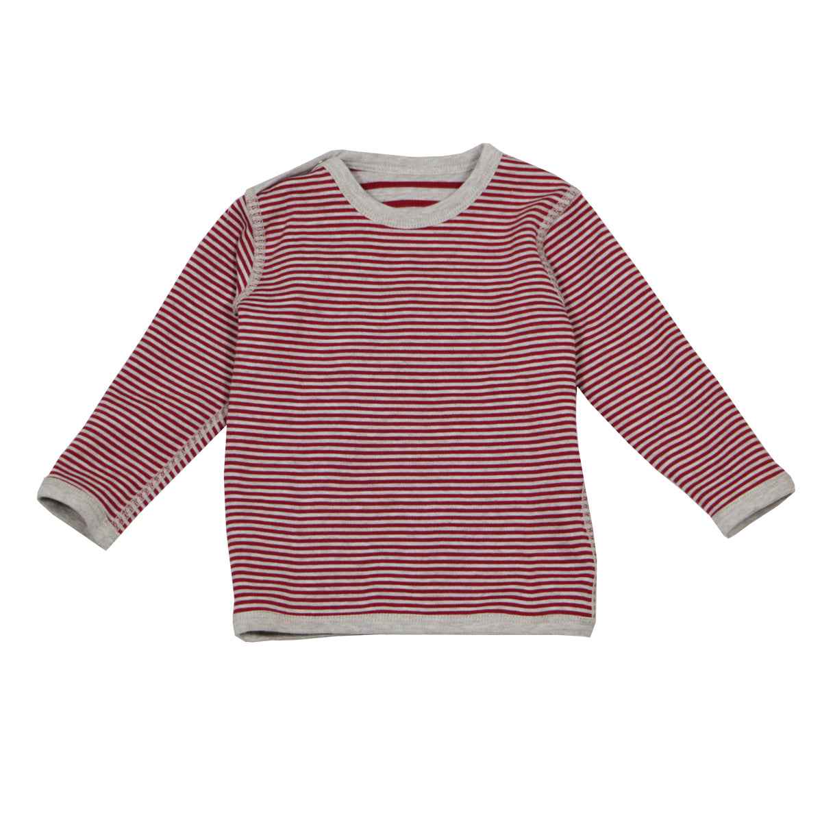 Kinder Wendelangarmshirt Baumwolle (Bio), ziegelrot-beige melange