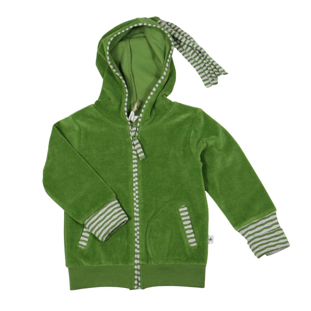Leela Cotton Baby Nicky Kapuzenjacke Farbe waldgrün