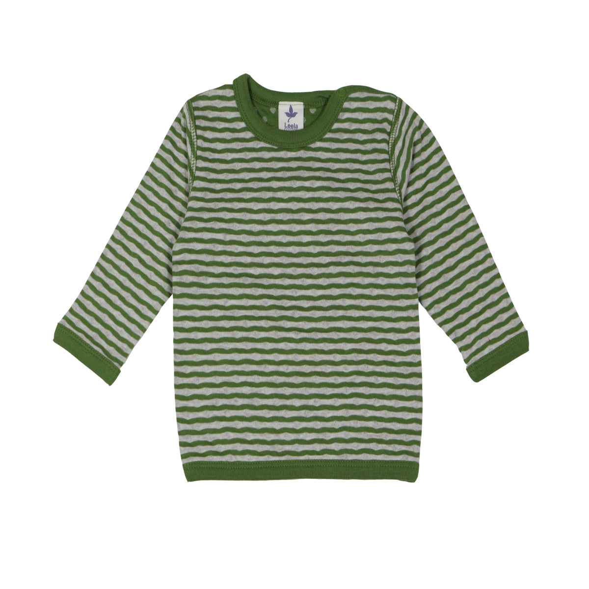 Leela Cotton Wendelangarmshirt Baumwolle (Bio), waldgrün-beigemelange