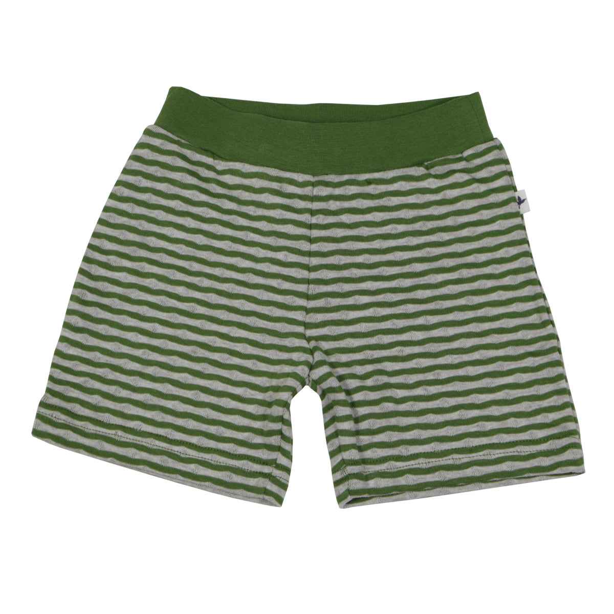 Kids Shorty "Weserstrand" waldgrün-beige melange geringelt