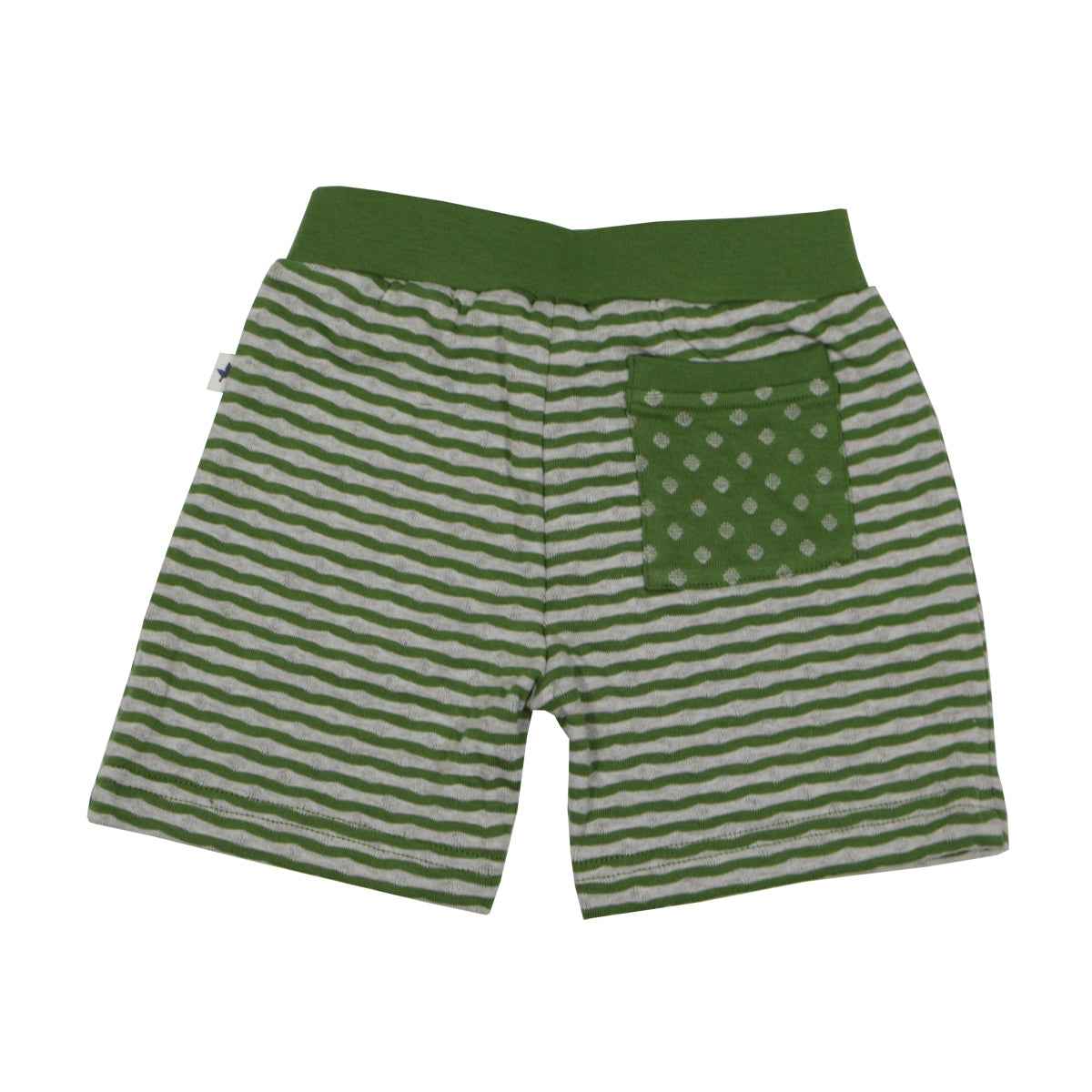 Kids Shorty "Weserstrand" waldgrün-beige melange geringelt