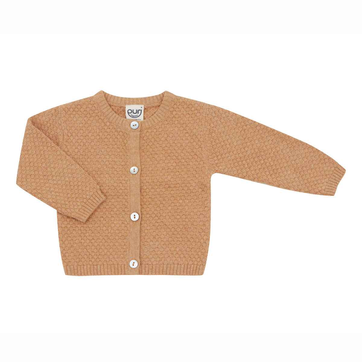 Puri Organic Baby Strick Jacke Popcorn Bio Baumwolle Leinen