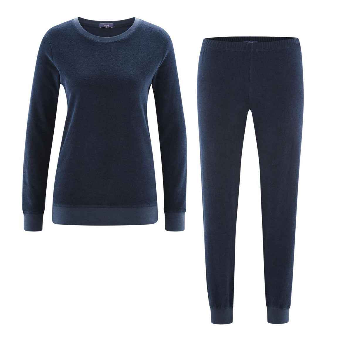 Living Crafts Damen Frottee-Pyjama Bio Baumwolle