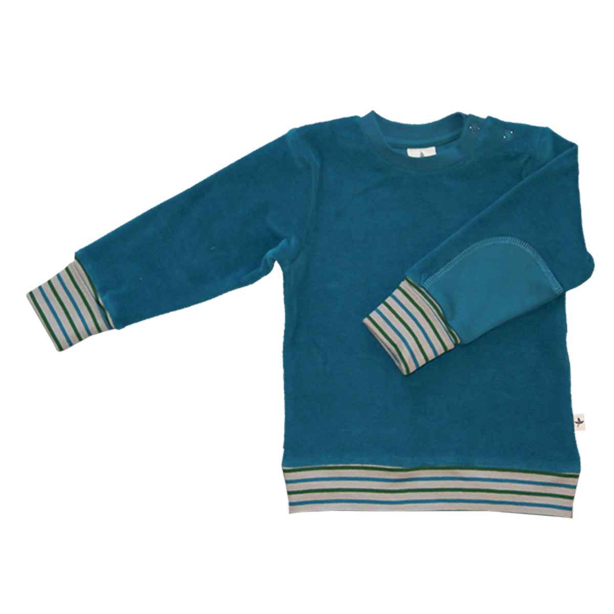 Nicky-Sweatshirt Baumwolle Bio Farbe ozeanblau