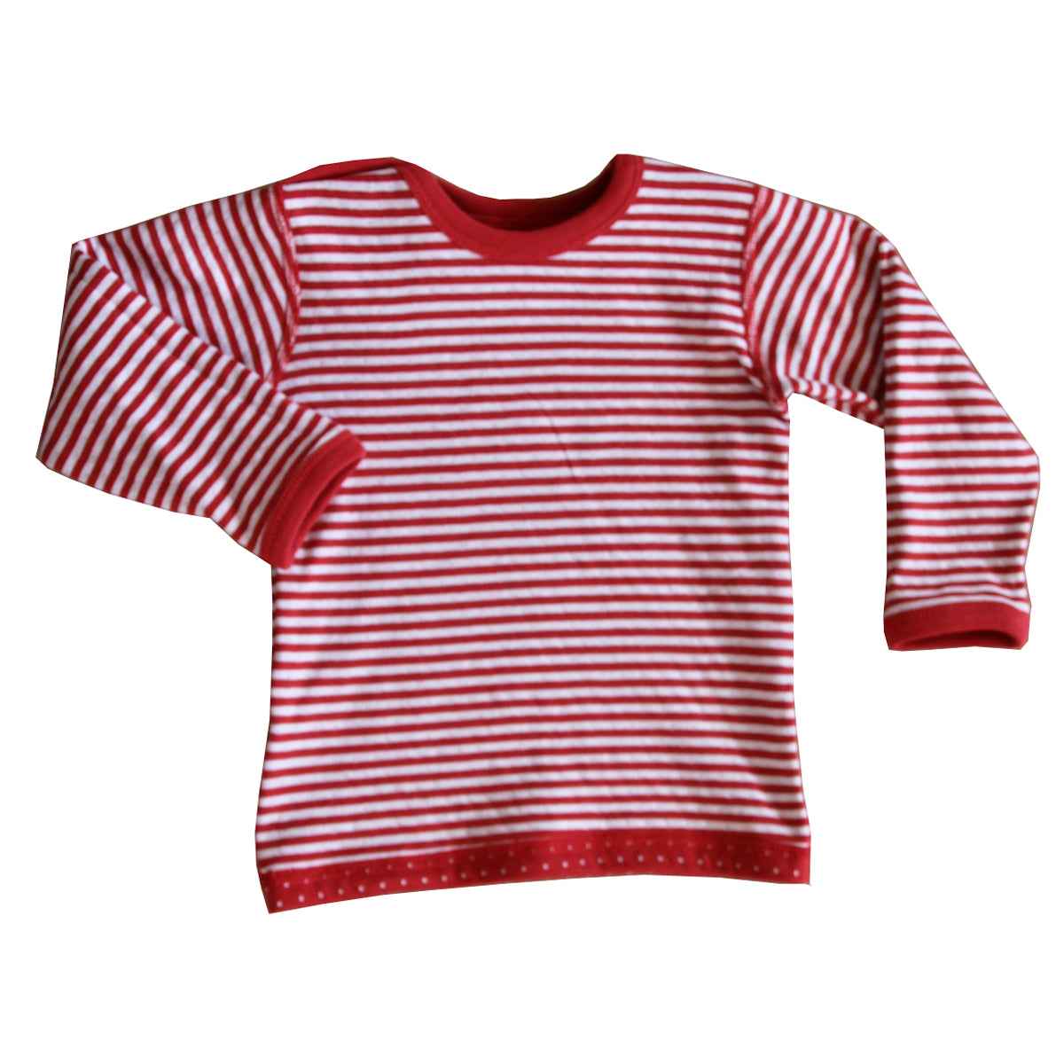 Leela Cotton Wendelangarmshirt Pünktchen rot-weiss