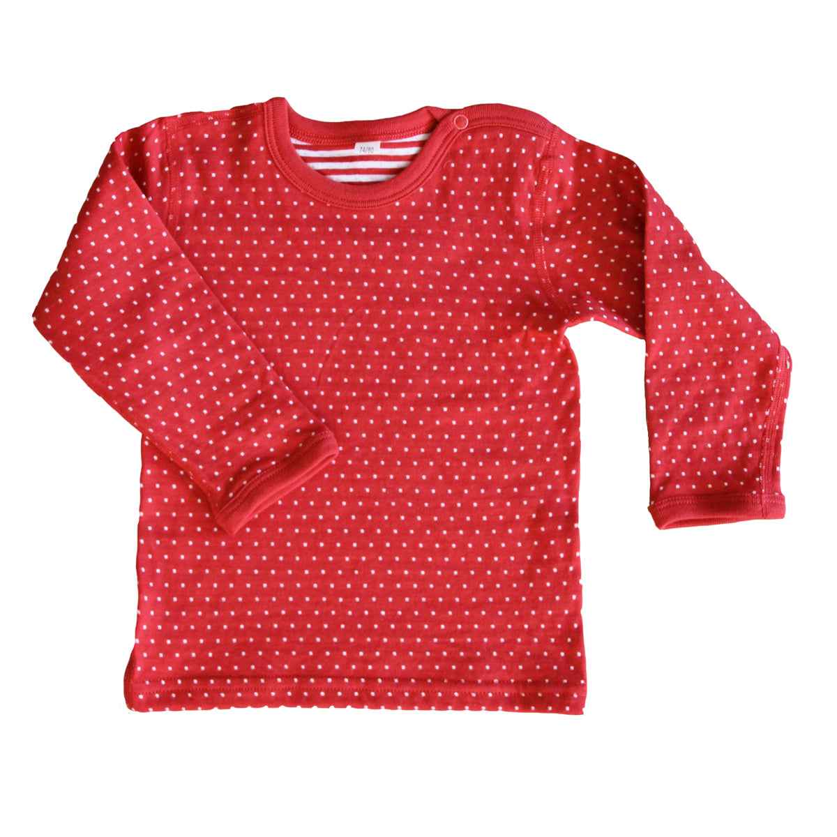 Leela Cotton Wendelangarmshirt Pünktchen rot-weiss