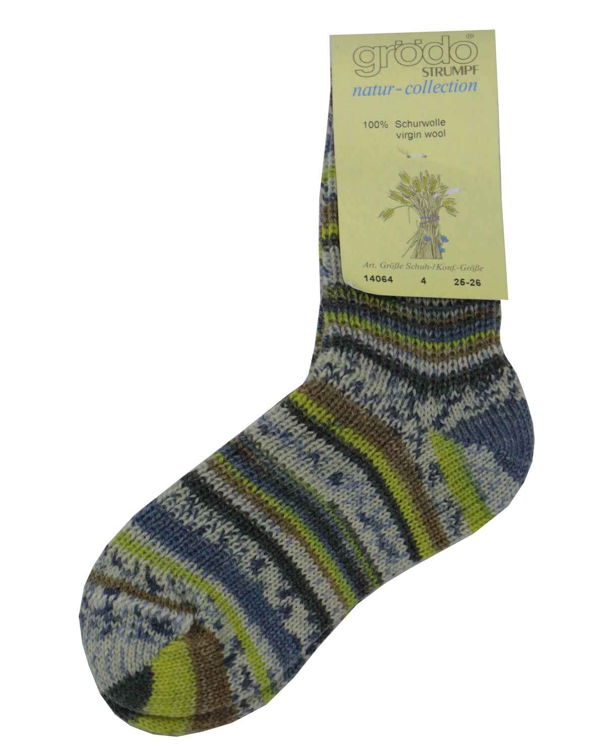 Grödo Kinder Schurwollsocken, wie handgestrickt
