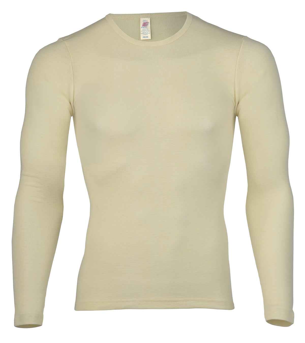 Engel Natur Herren Shirt Langarm Wolle Seide