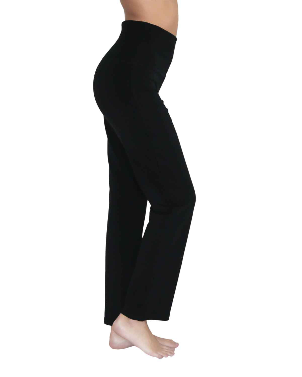Yogahose mit Umschlagbund Bio Baumwolle Elasthan