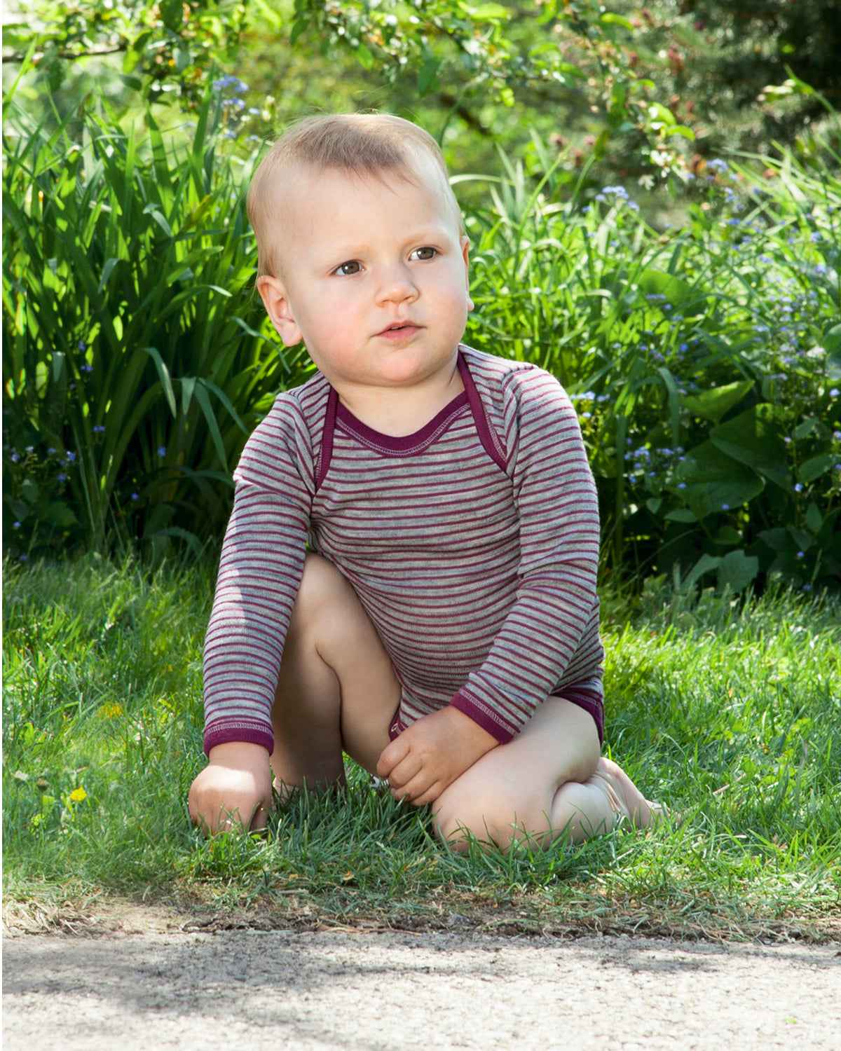 Engel Natur Baby-Body Langarm Schlupfkragen Wolle Seide