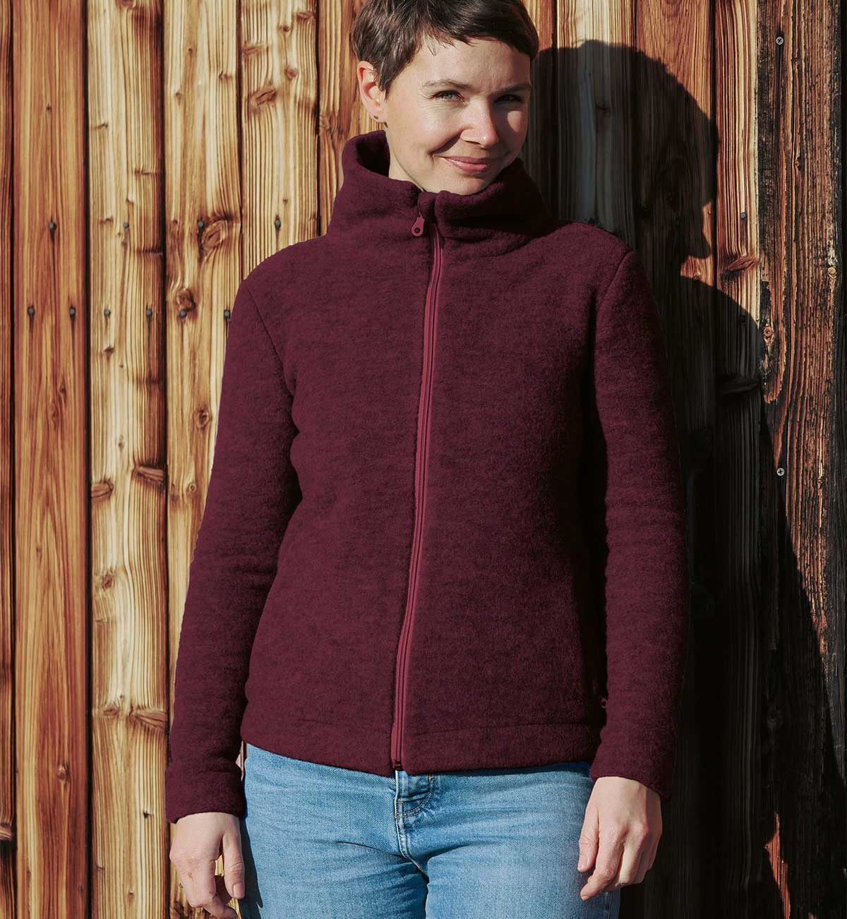 Damen Schurwolle Fleece Jacke  kbT-Merino