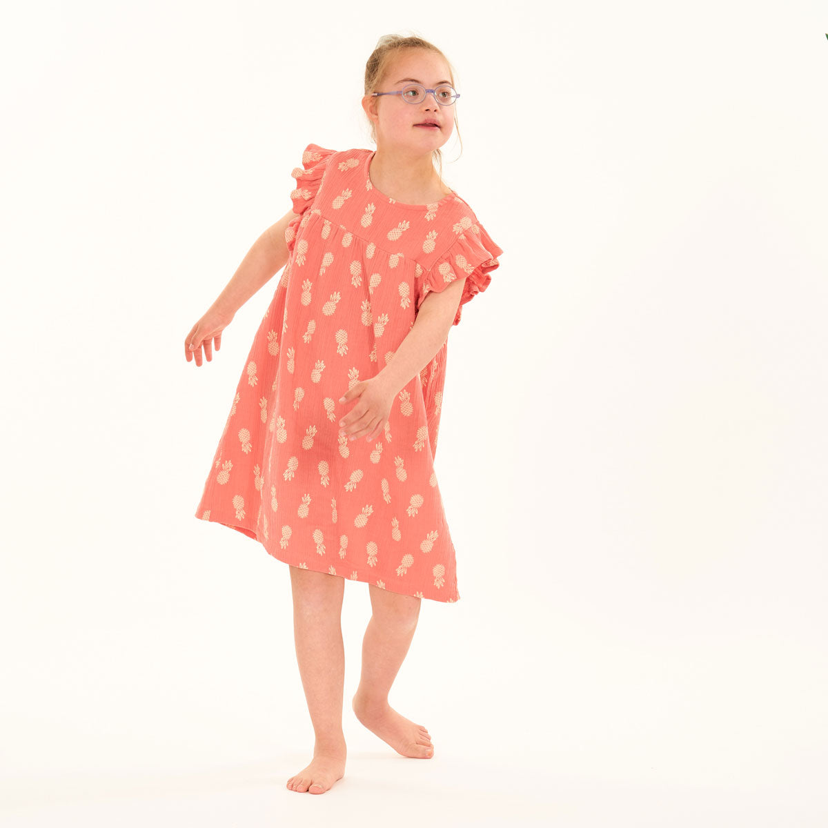 Sense Organics Kinder Sommerkleid Bio Baumwolle Ananasdruck