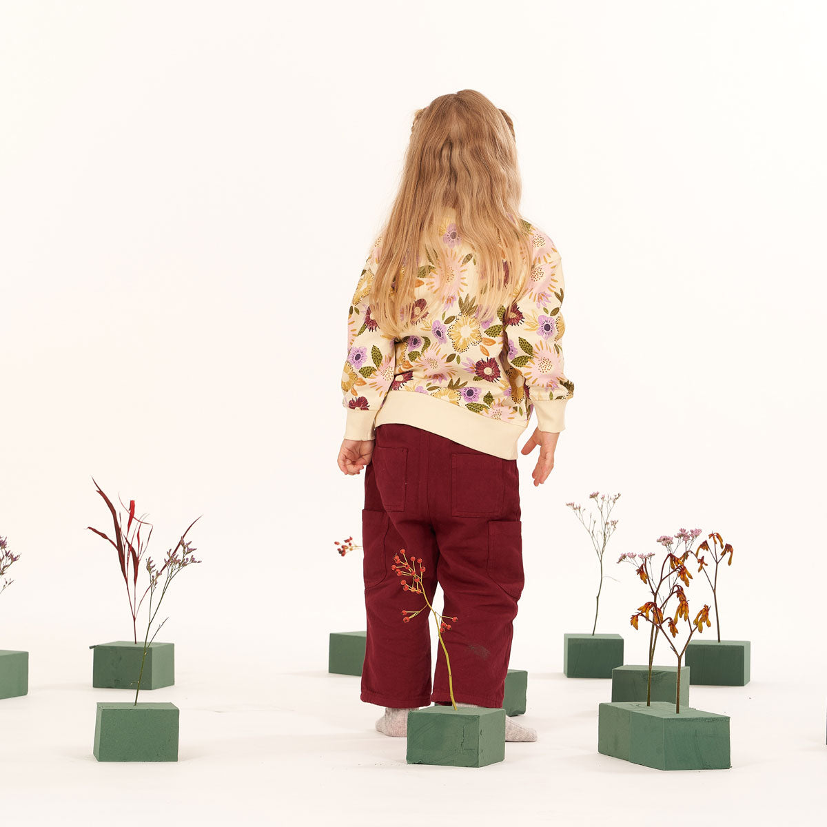 Kinder Sweatshirt Blumen Muster Bio Baumwolle