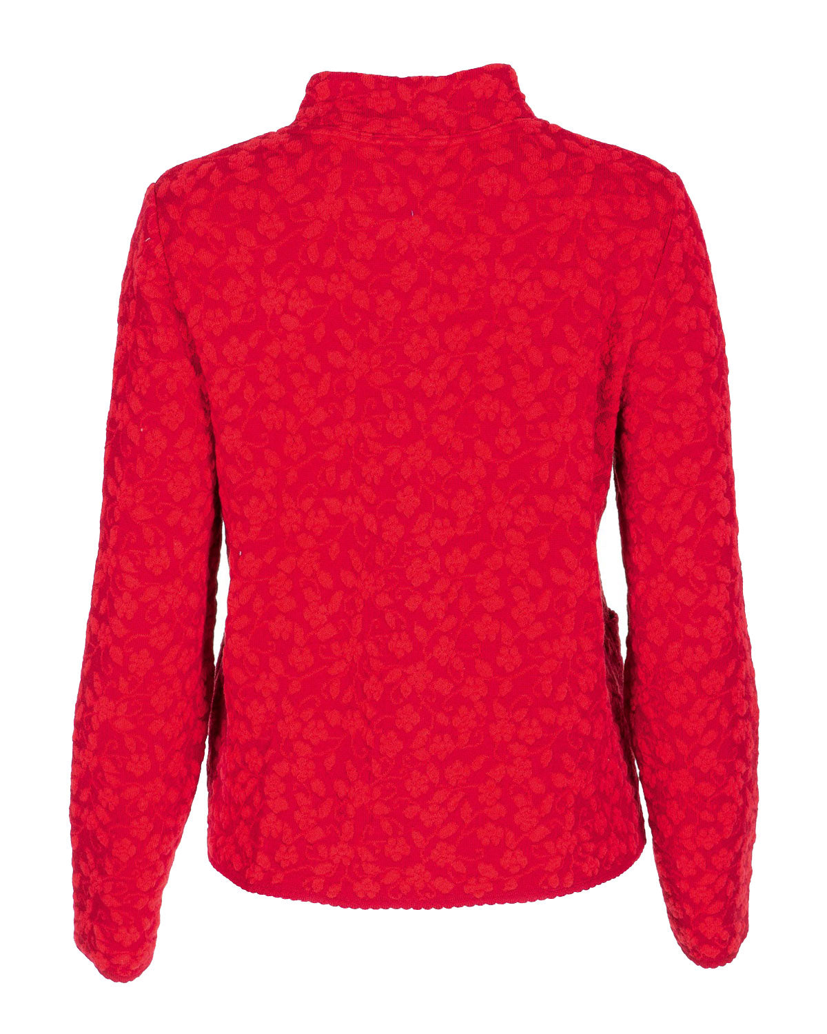 Jacquard-Jacke Hochbund Cloqué Schurwolle (kbT) Baumwolle (Bio)