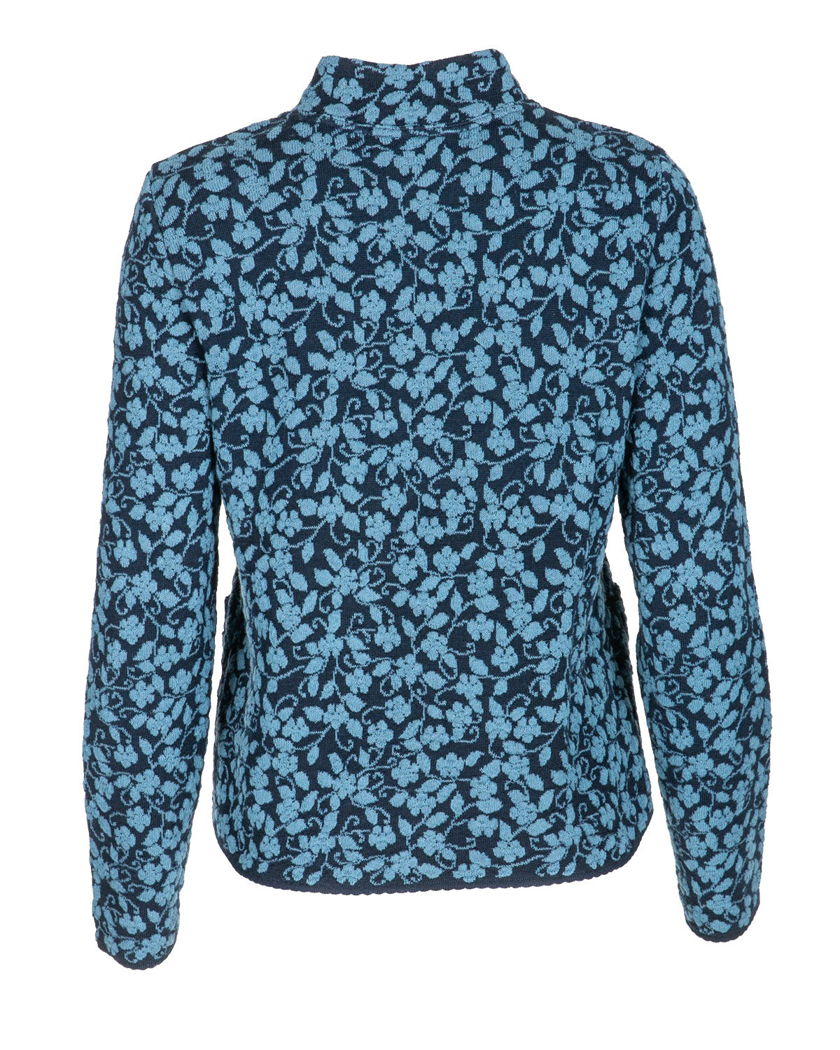 Jacquard-Jacke Hochbund Cloqué Schurwolle (kbT) Baumwolle (Bio)