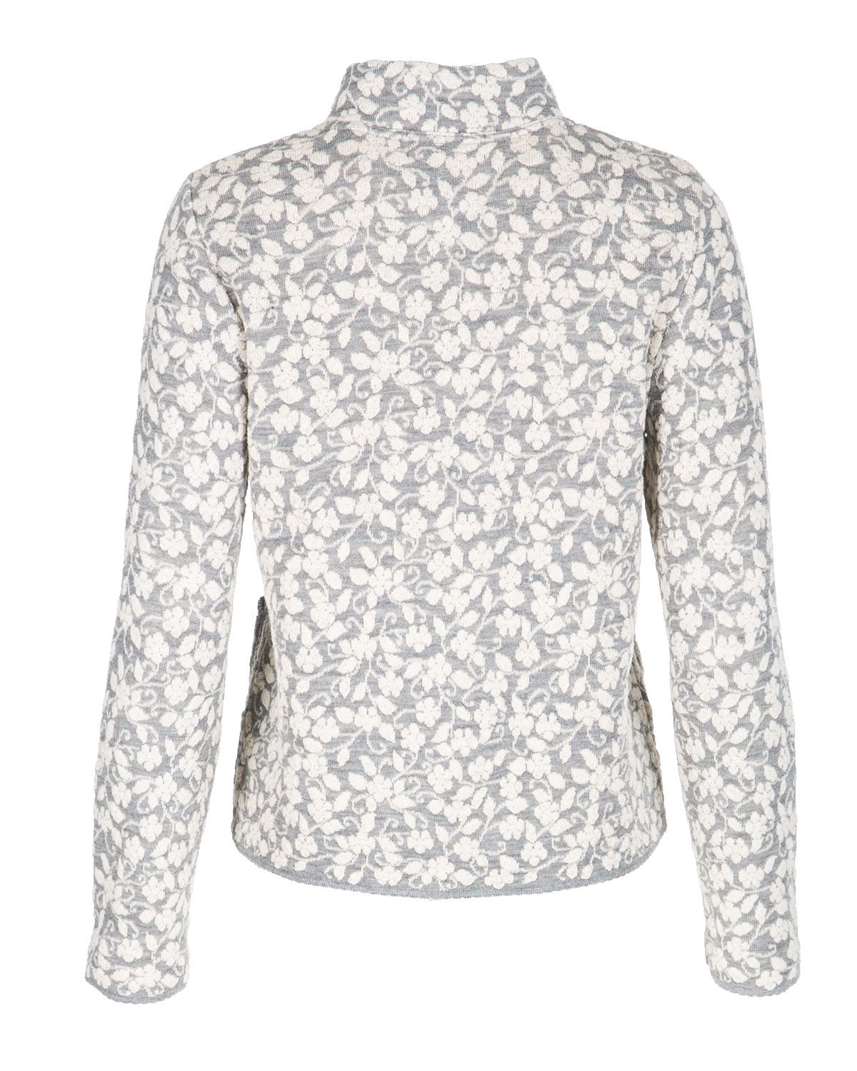 Jacquard-Jacke Hochbund Cloqué Schurwolle (kbT) Baumwolle (Bio)