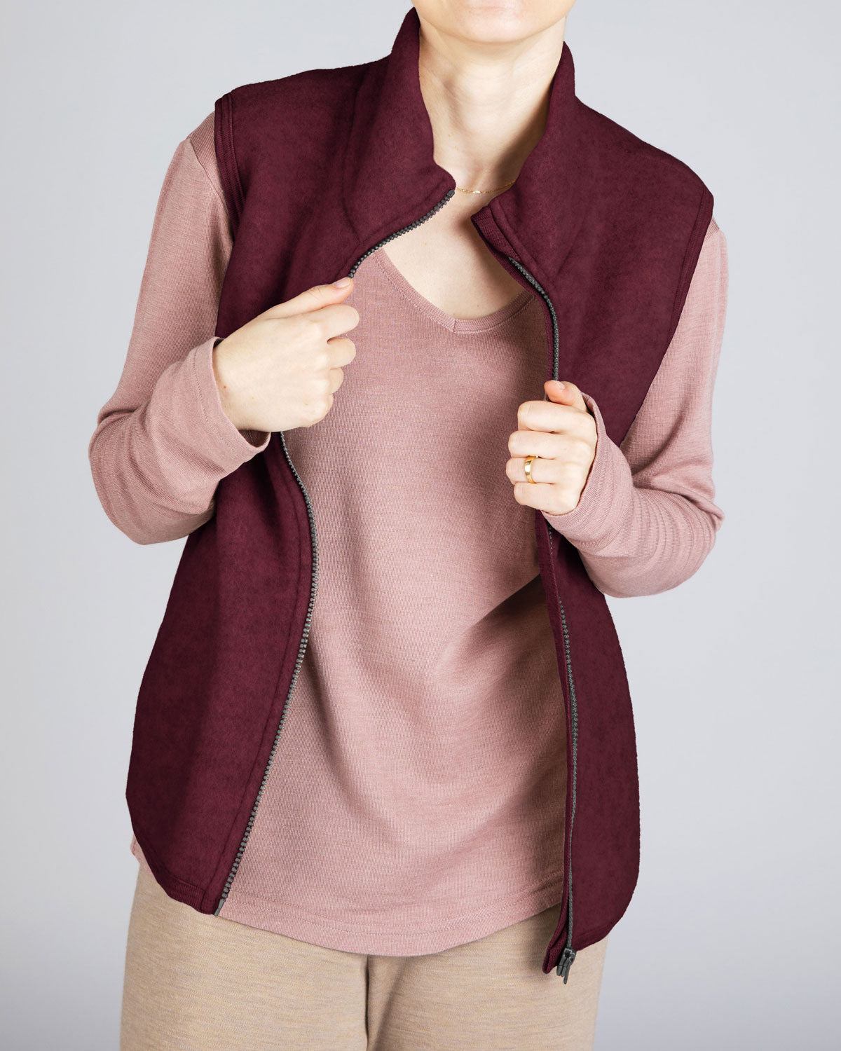 Engel Damen Fleece-Weste Schurwolle