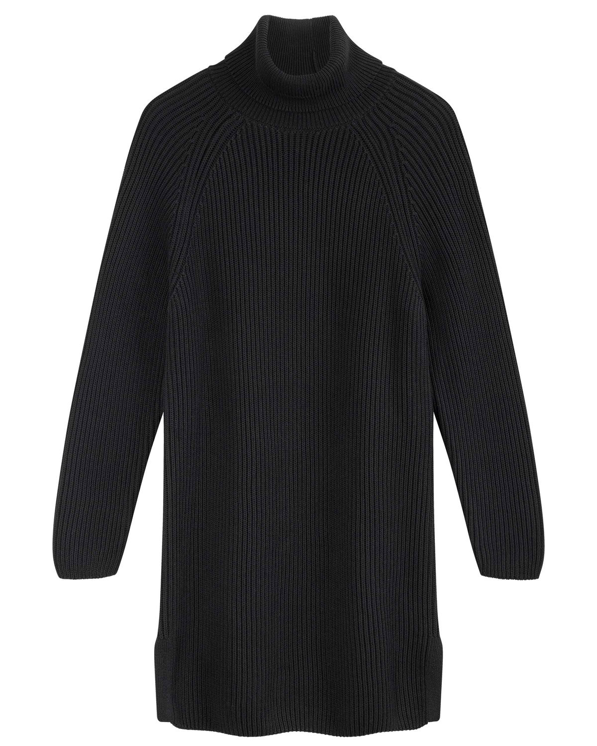 Mela Damen Rippstrick Rollkragenkleid Bio Baumwolle