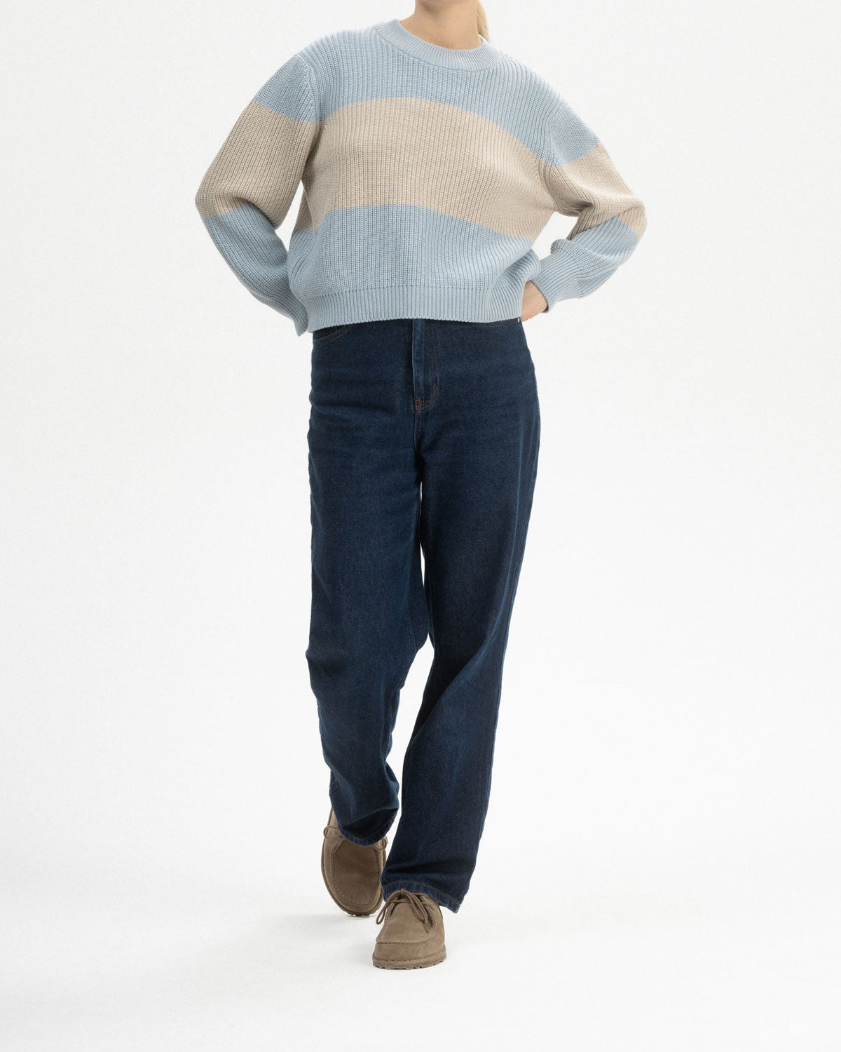 Mela Damen Rippstrick Pullover Bio Baumwolle