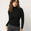 Damen Bio Baumwolle Strickpullover mit Mockneck