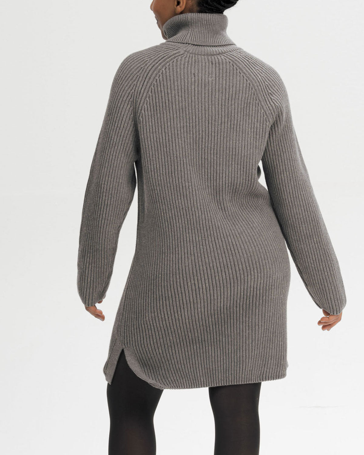 Mela Damen Rippstrick Rollkragenkleid Bio Baumwolle