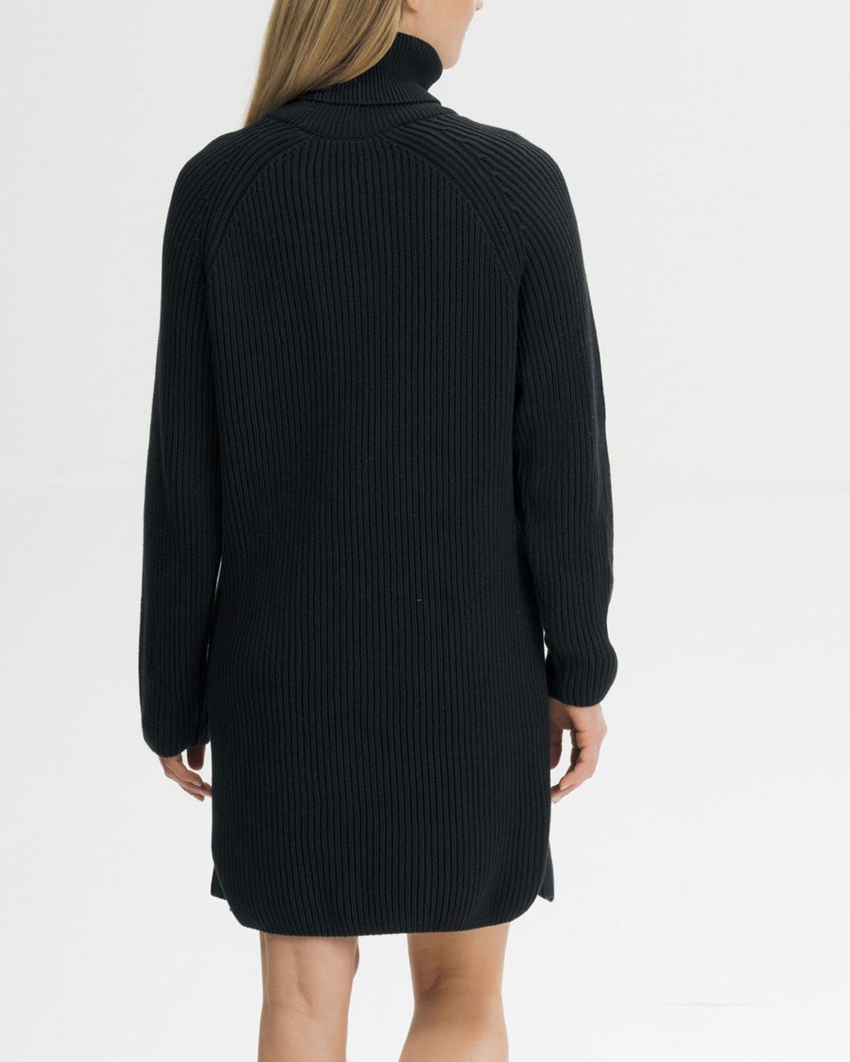 Mela Damen Rippstrick Rollkragenkleid Bio Baumwolle