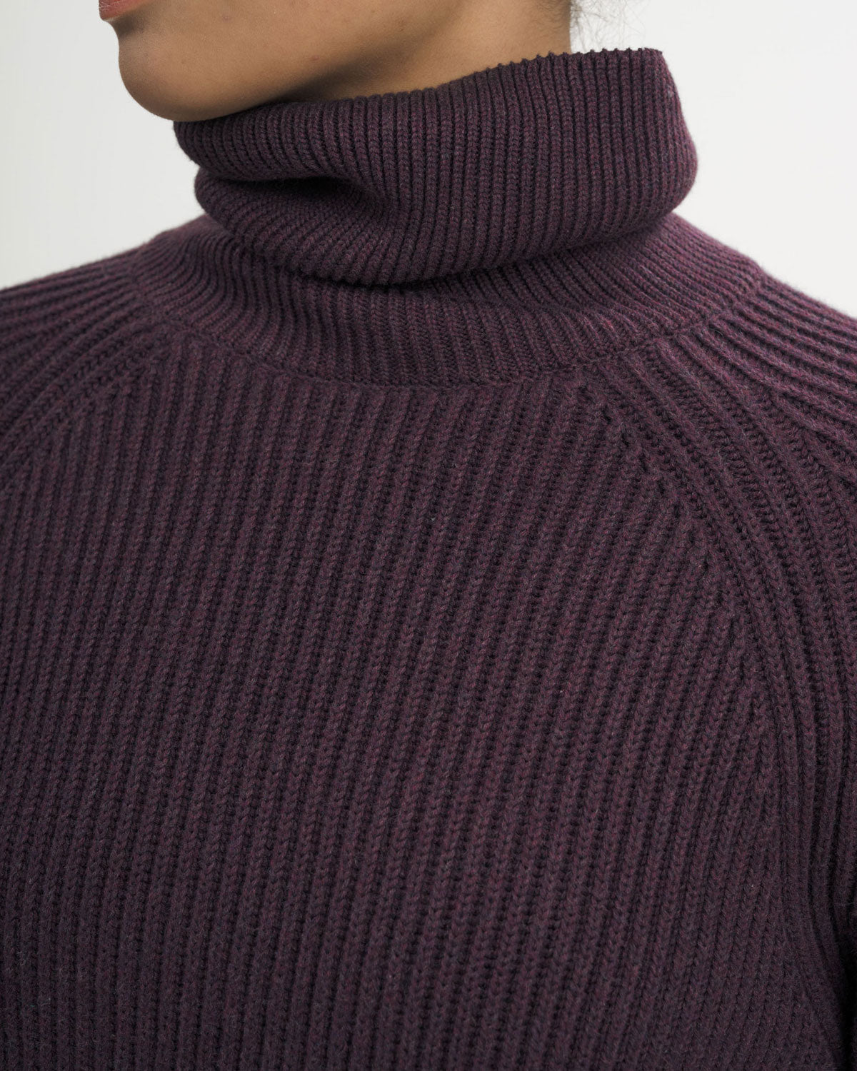 Mela Damen Rippstrick Rollkragenkleid Bio Baumwolle