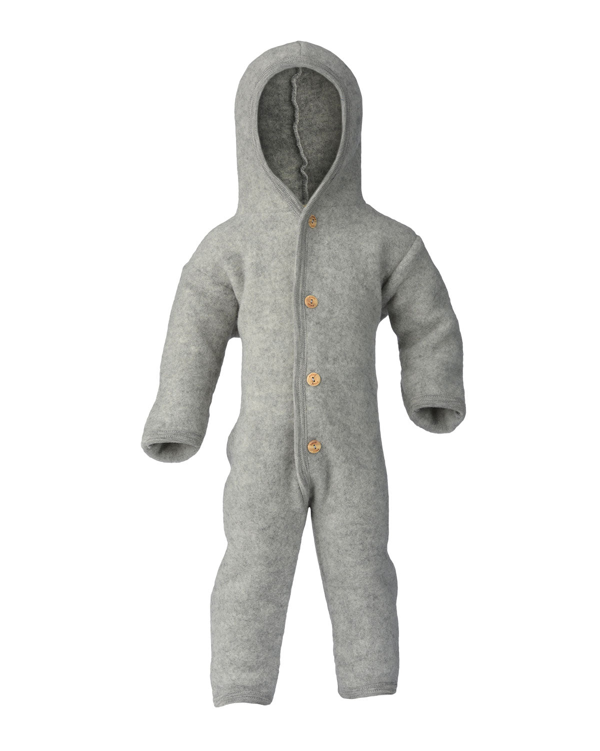 Engel Natur Baby Woll Fleece Overall mit Kapuze